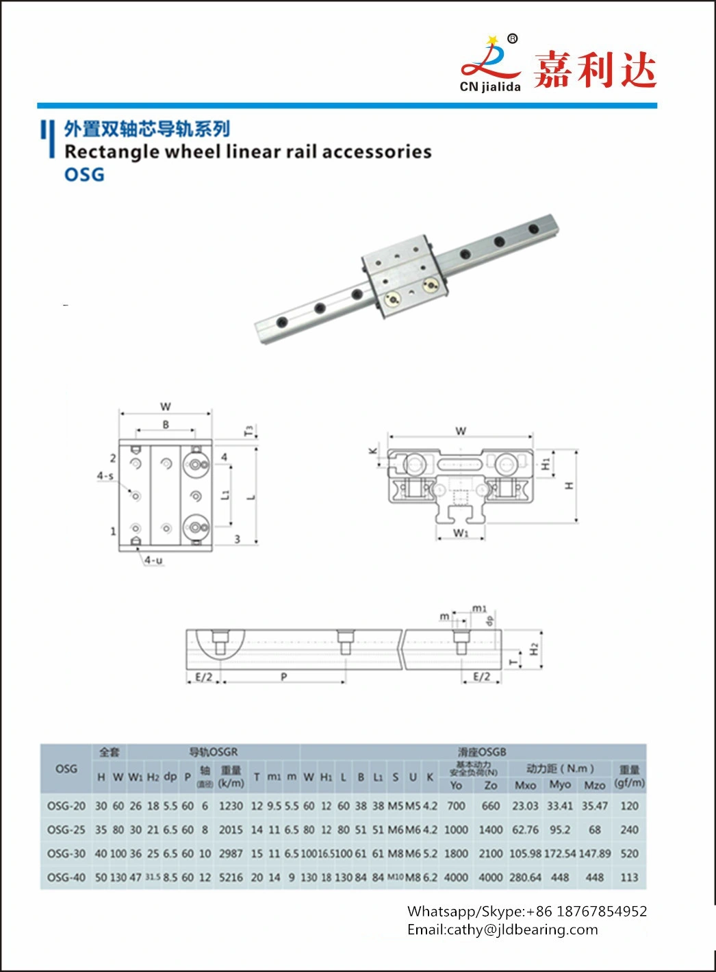 Wholesales Good Quality Double Rail Linear Guide (OSG20 25 30 40)