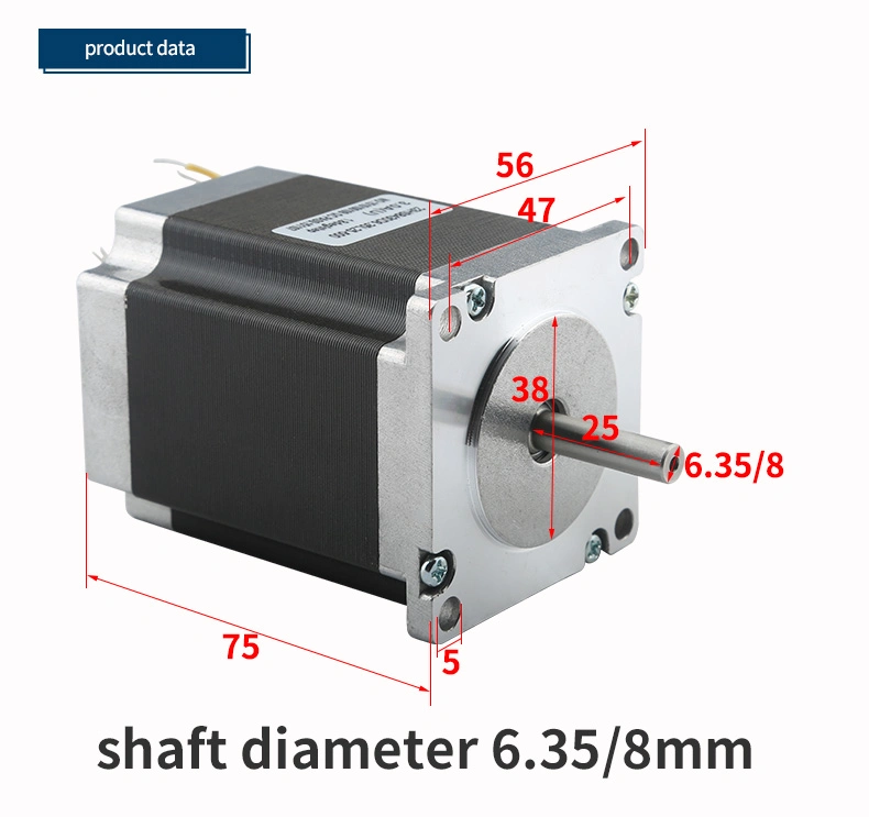 Hycnc NEMA23 2nm Close Loop Stepper Motor Kit 57 Motor Shaft 6.35mm 8mm AMP Dm542-05 Driver Leadshine Original 20-50VAC 1A to 4A